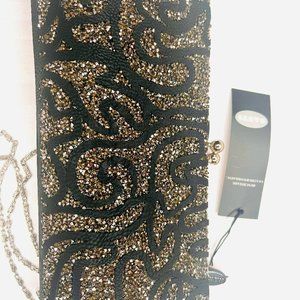 SANTI Italy – New Leather Evening Purse with Sparkling Stones – NWT